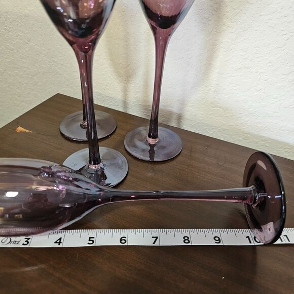 Spode Kingsley Champagne Flutes Glasses 10" set-4  toasting pink fade out straig - Picture 9 of 10